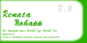 renata mohapp business card